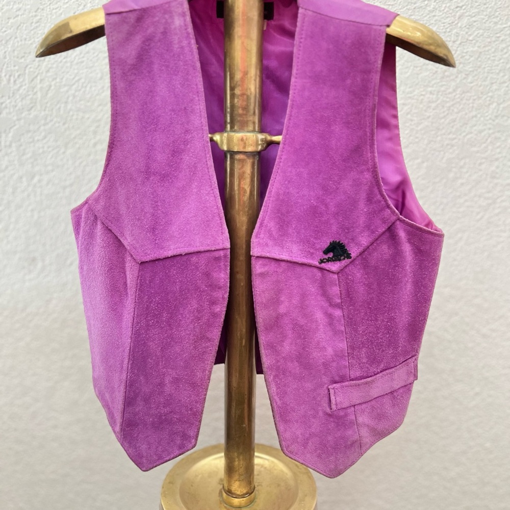Vintage Jordache Vibrant Purple Suede & Satin Vest
